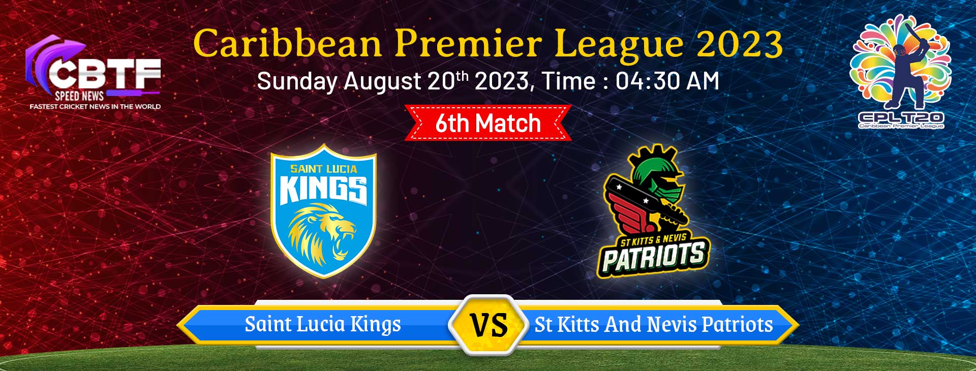 Saint Lucia Kings vs Guyana Amazon Warriors, 4th Match Called Off Due to Rain