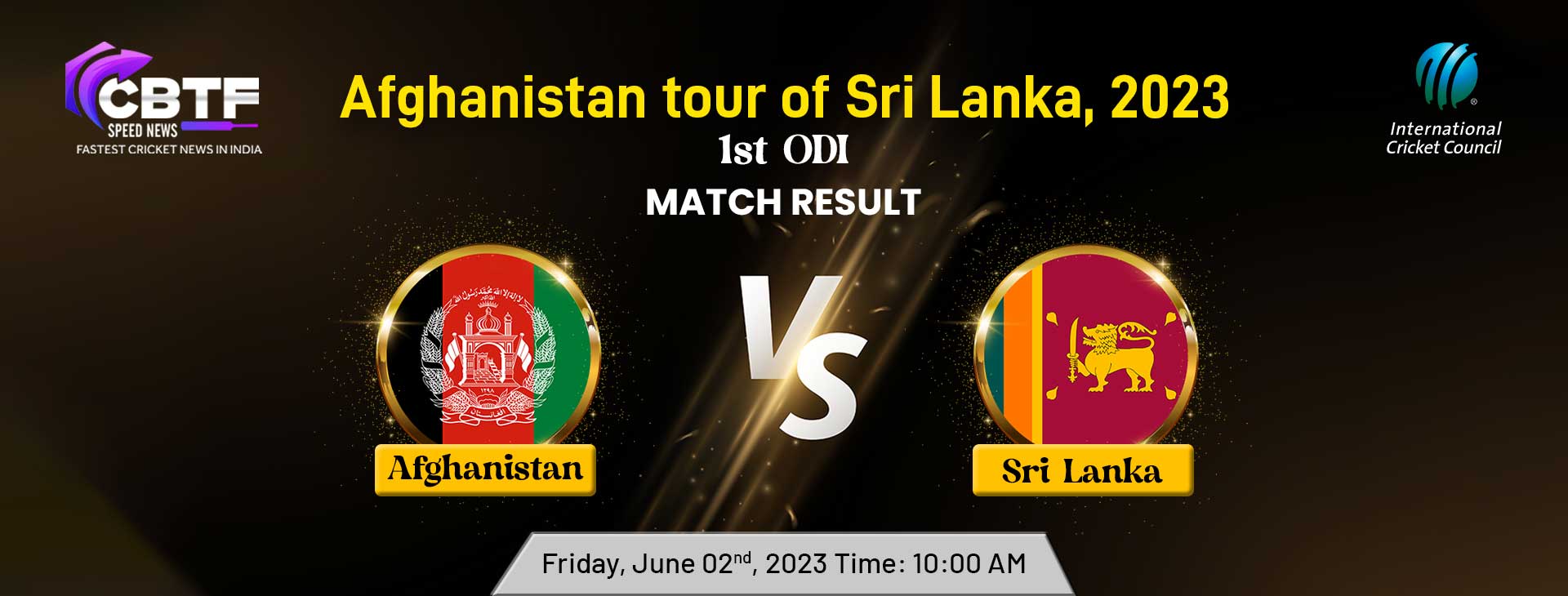 Afghanistan tour of Sri Lanka, 2023: Afghanistan Won by 6 Wickets; Leading by 1-0
