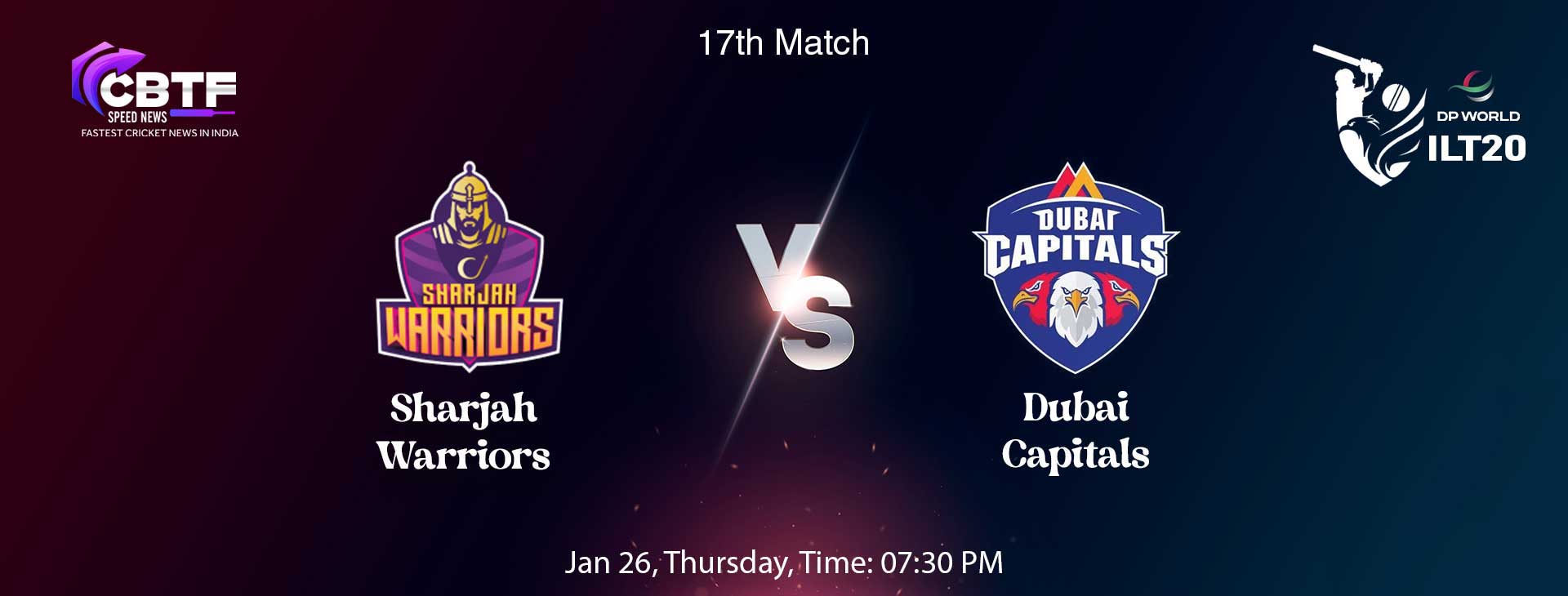 Sharjah Warriors vs Dubai Capitals -  Match Called Off After 5 Overs Due to Rain