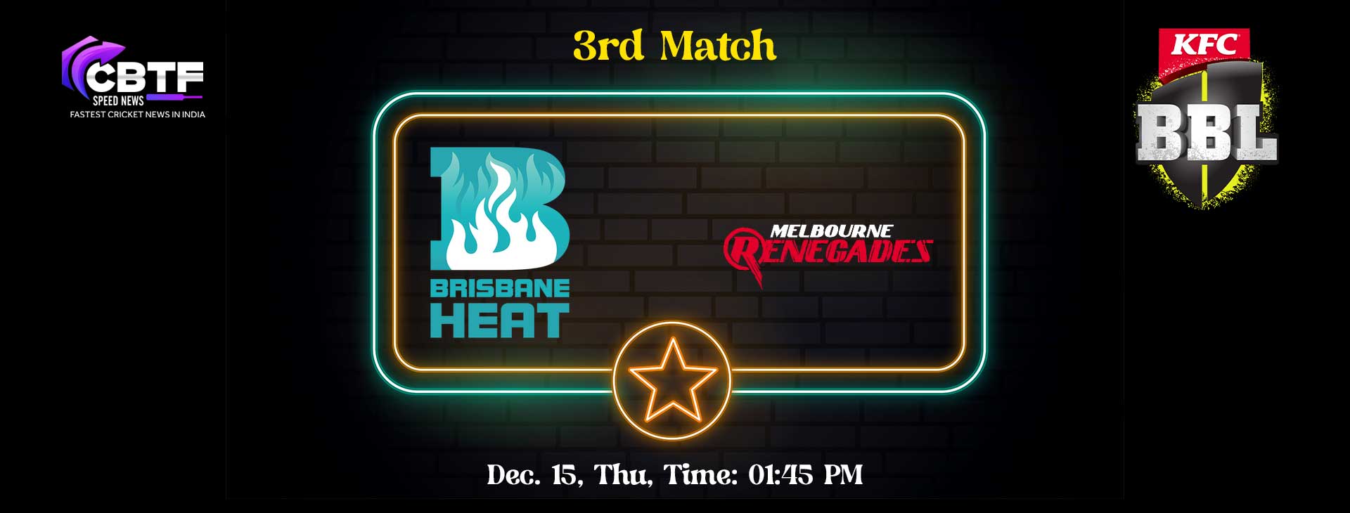 Big Bash League 2022: Melbourne Renegades Won by 22 Runs Against Brisbane Heat