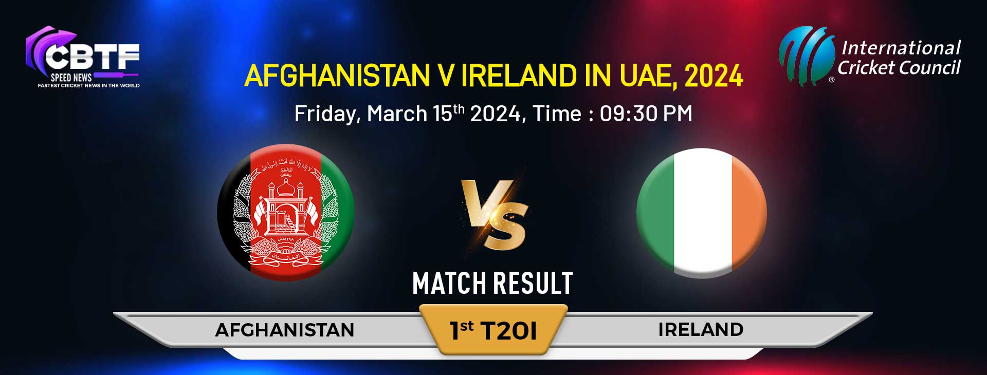 Afghanistan v Ireland in UAE, 2024, Afghanistan vs Ireland, 1st T20I, Match Result, Ireland Won By 38 Runs