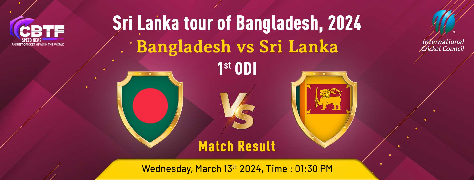 Sri Lanka tour of Bangladesh, 2024, Bangladesh vs Sri Lanka, 1st ODI, Match Result, Bangladesh Won By 6 Wickets