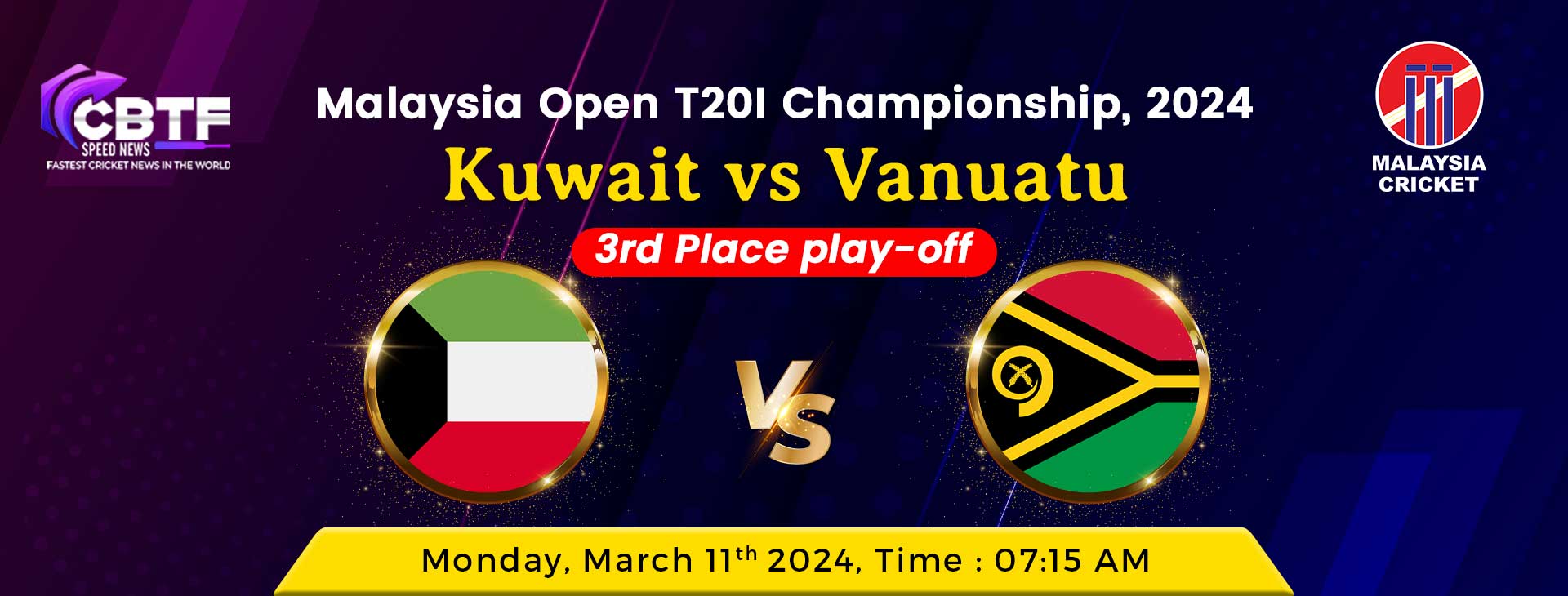 Malaysia Open T20I Championship, 2024, Kuwait vs Vanuatu, 3rd Place play-off, Kuwait Won By 7 Wickets