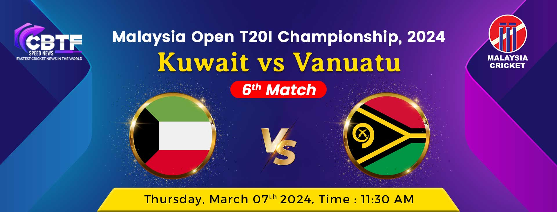 Malaysia Open T20I Championship, 2024, Kuwait vs Vanuatu, 6th Match, Kuwait Won By 8 wickets