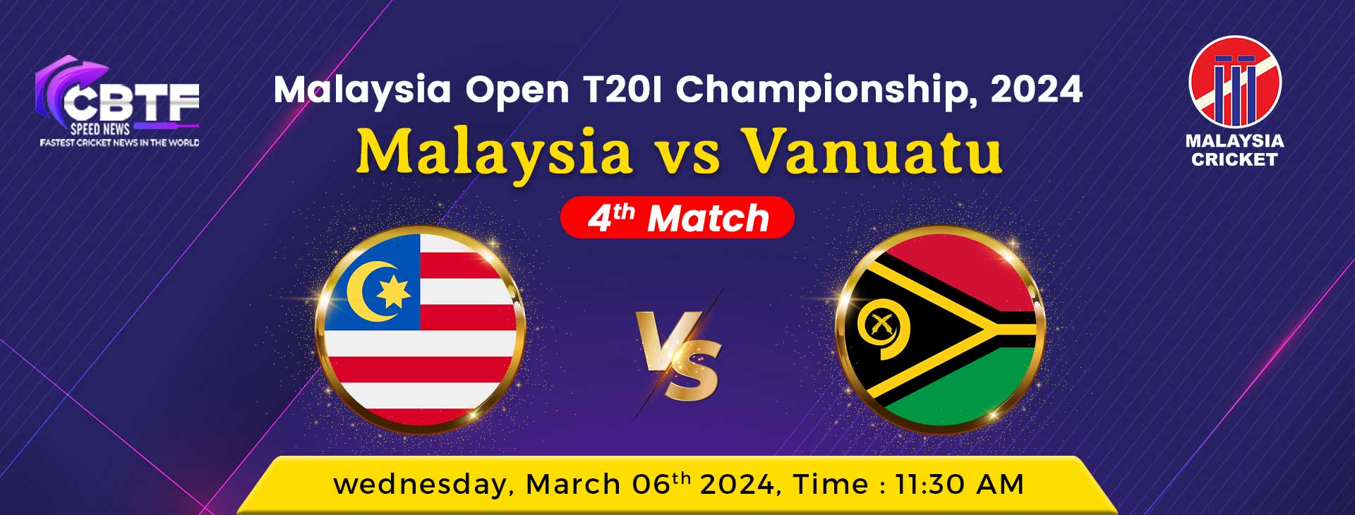 Malaysia Open T20I Championship, 2024, Malaysia vs Vanuatu, 4th Match, Malaysia Won By 52 Runs