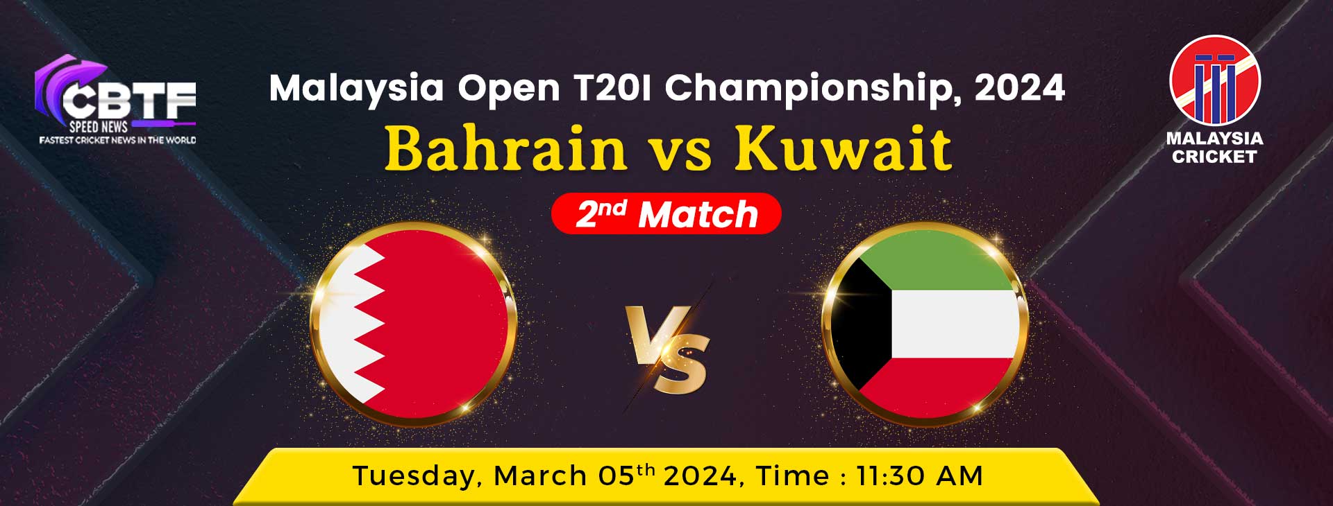 Malaysia Open T20I Championship, 2024, Kuwait vs Bahrain, 2nd Match, Bahrain Won By 28 Runs