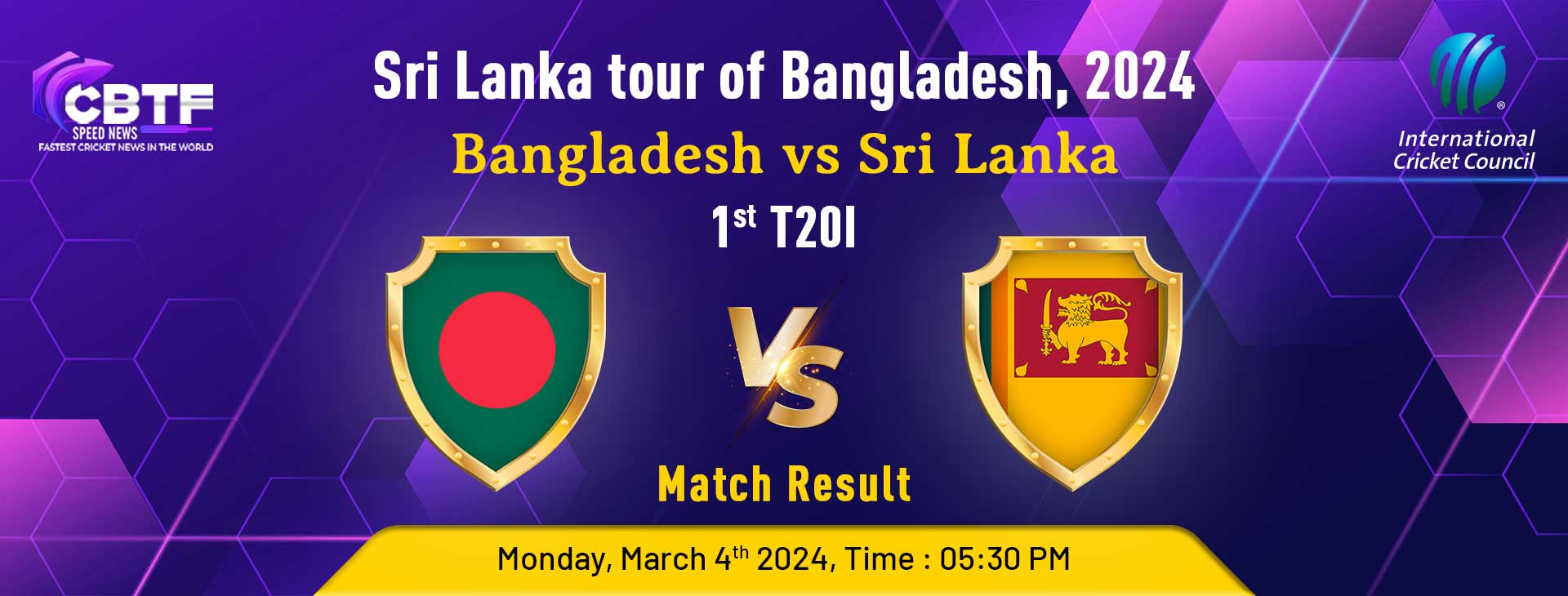Sri Lanka tour of Bangladesh, 2024, Bangladesh vs Sri Lanka, 1st T20I, Match Result, Sri Lanka Won By 3 Runs