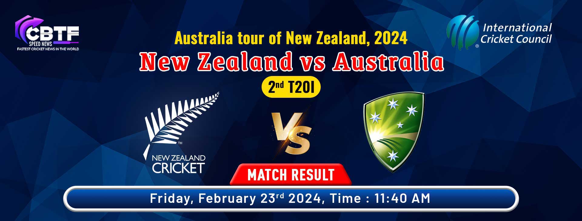 Australia tour of New Zealand, 2024, New Zealand vs Australia, 2nd T20I, Australia Won By 72 Runs