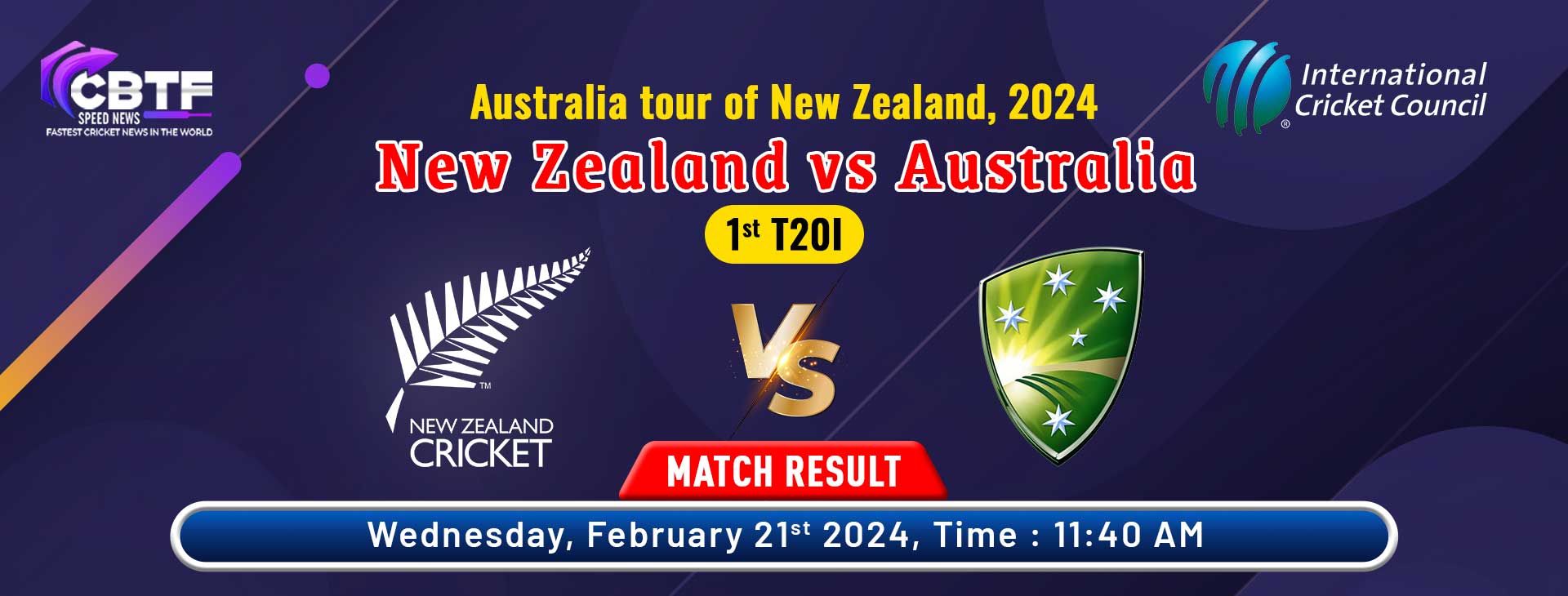 Australia tour of New Zealand, 2024, New Zealand vs Australia, 1st T20I, Match Result, Australia Won By 6 Wickets