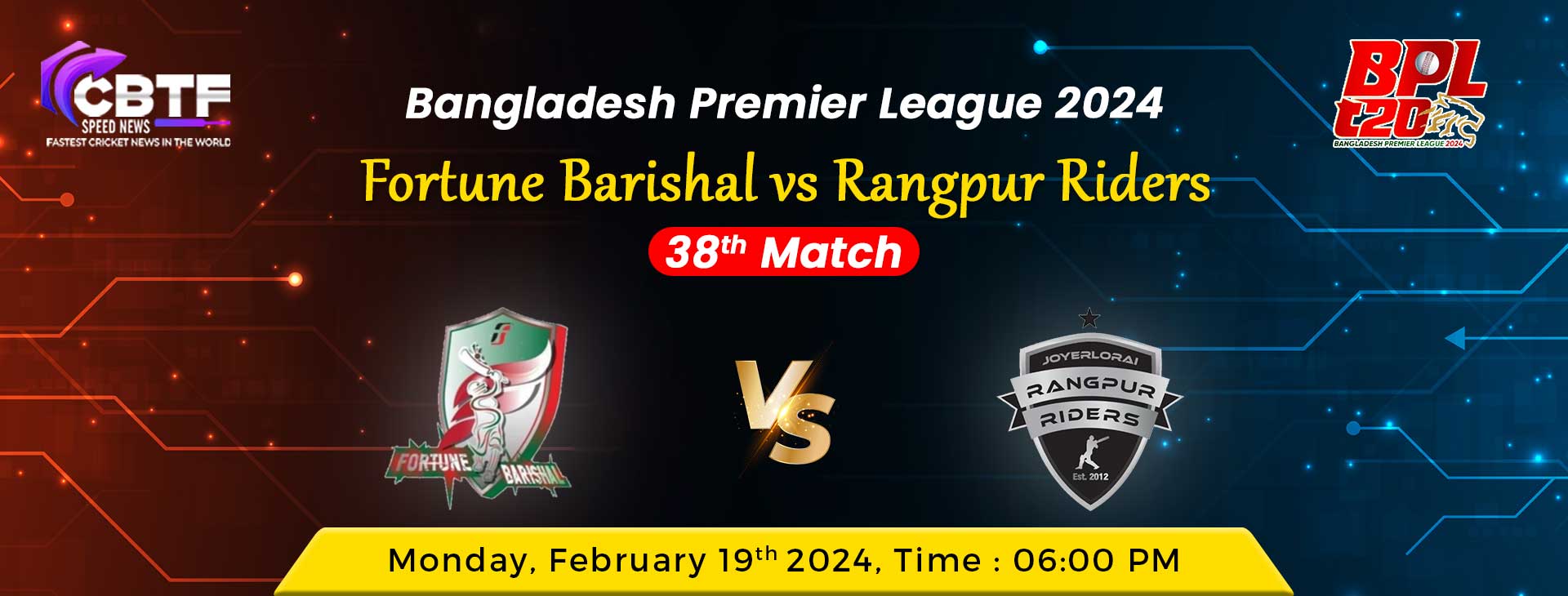 Bangladesh Premier League 2024, Fortune Barishal vs Rangpur Riders, 38th Match, Rangpur Won By 1 Wicket