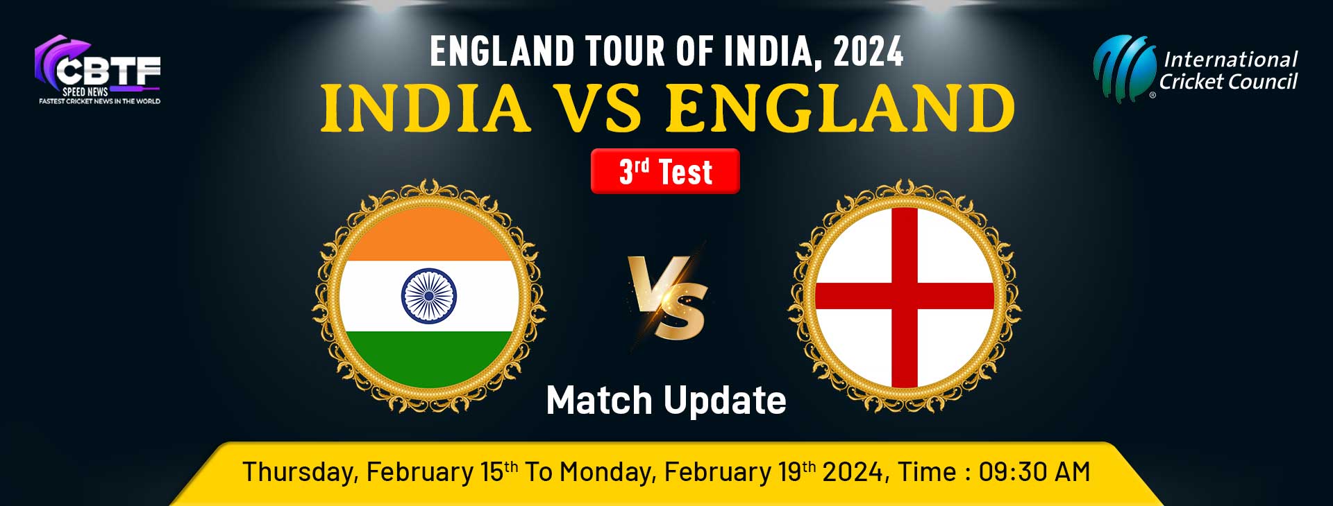 England tour of India, 2024, India vs England, 3rd Test, Day 1, Match Update