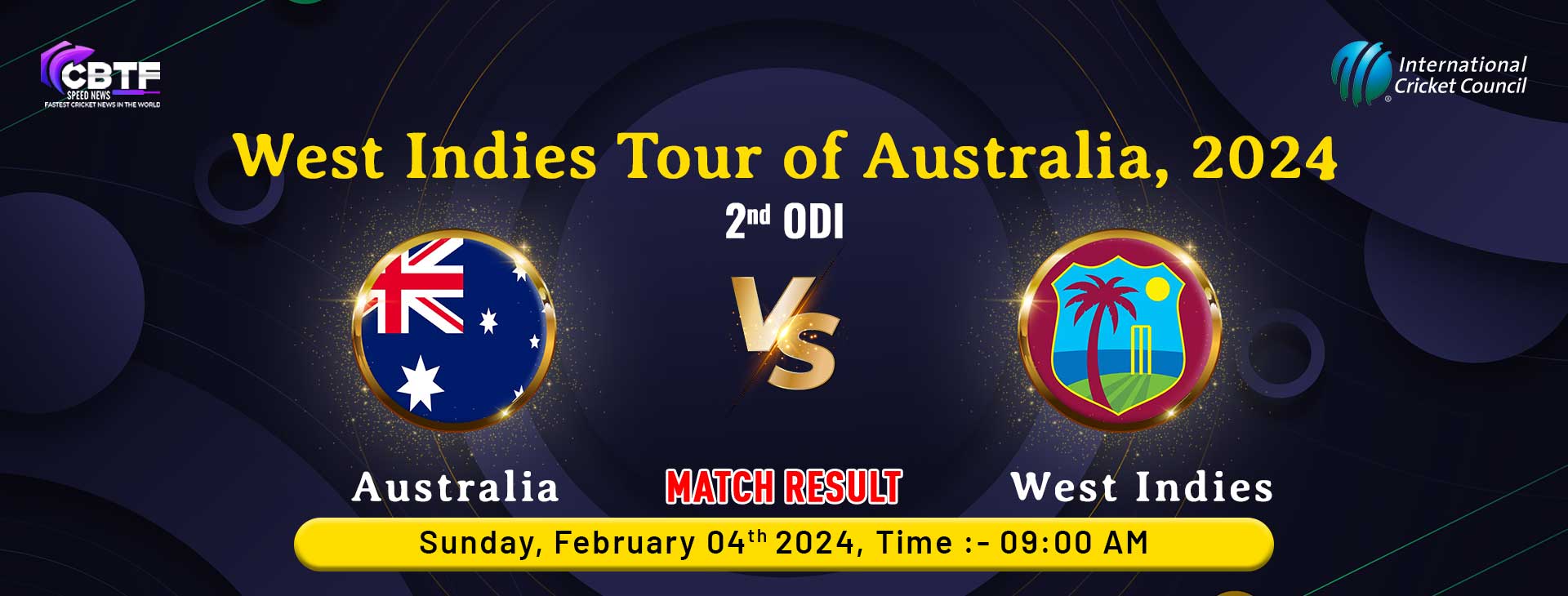 West Indies tour of Australia, 2024, 2nd ODI, Match Result