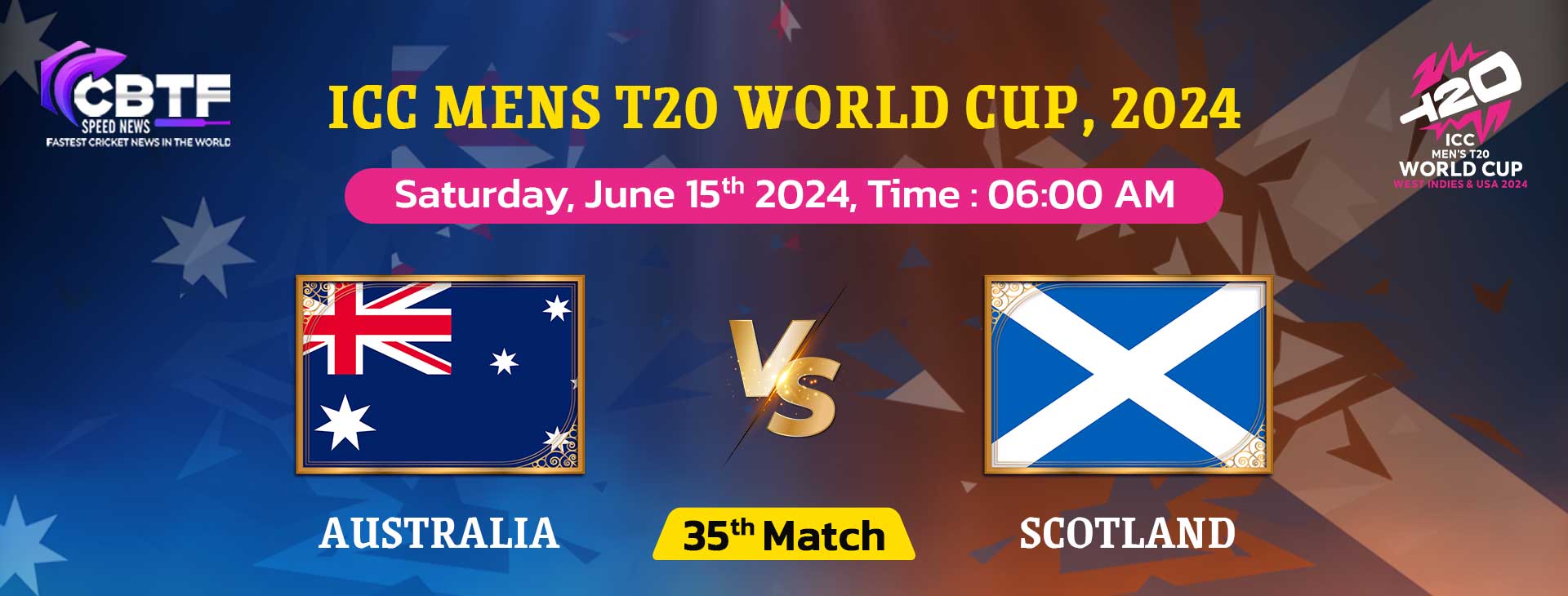 ICC Mens T20 World Cup 2024, Australia vs Scotland, 35th Match, Group B, Australia Won By 5 Wickets