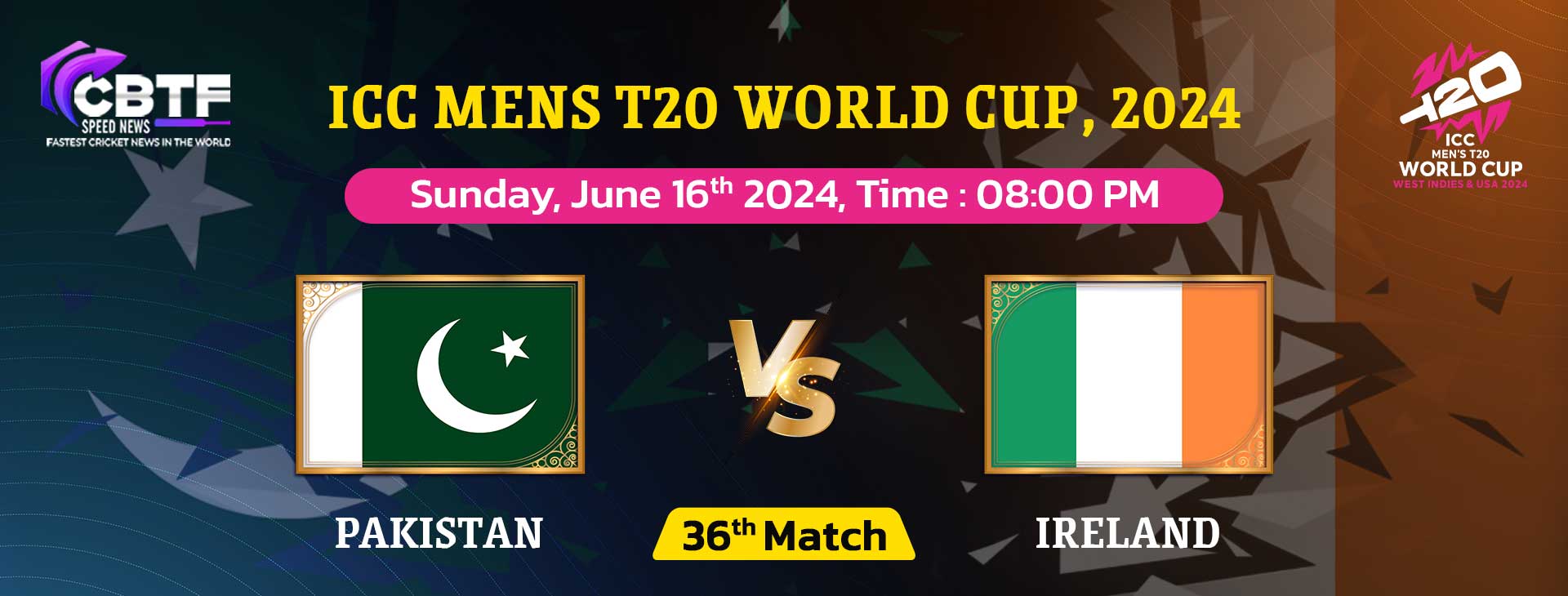 ICC Mens T20 World Cup 2024, Pakistan vs Ireland, 36th Match, Group A, Pakistan Won By 3 Wickets