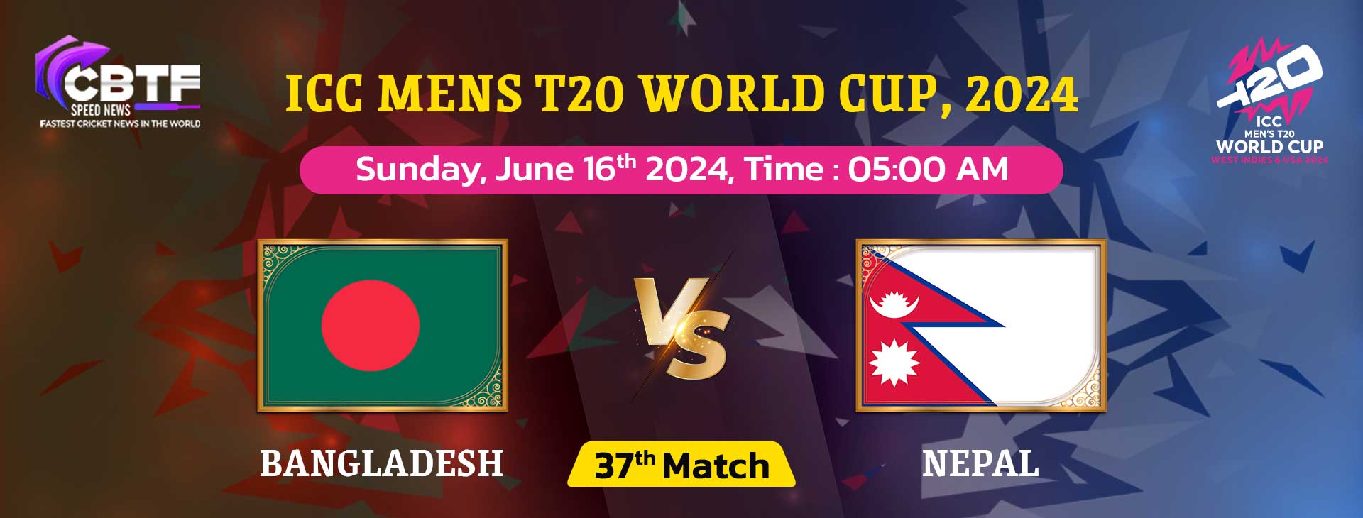 ICC Mens T20 World Cup 2024, Bangladesh vs Nepal, 37th Match, Group D, Bangladesh Won By 21 Runs