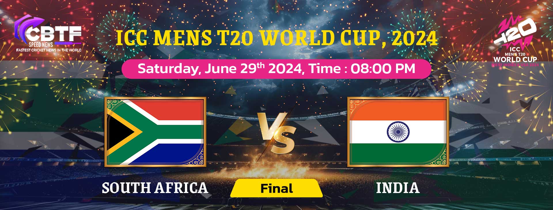 ICC Mens T20 World Cup 2024, South Africa Vs India, Final, India Won By 7 Runs