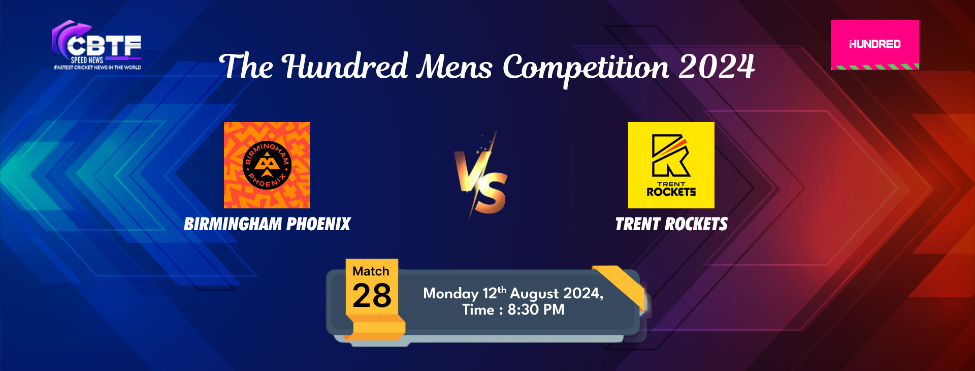 The Hundred Mens Competition 2024, Birmingham Phoenix vs Trent Rockets, 28th Match, Birmingham Phoenix Won By 6 Wickets