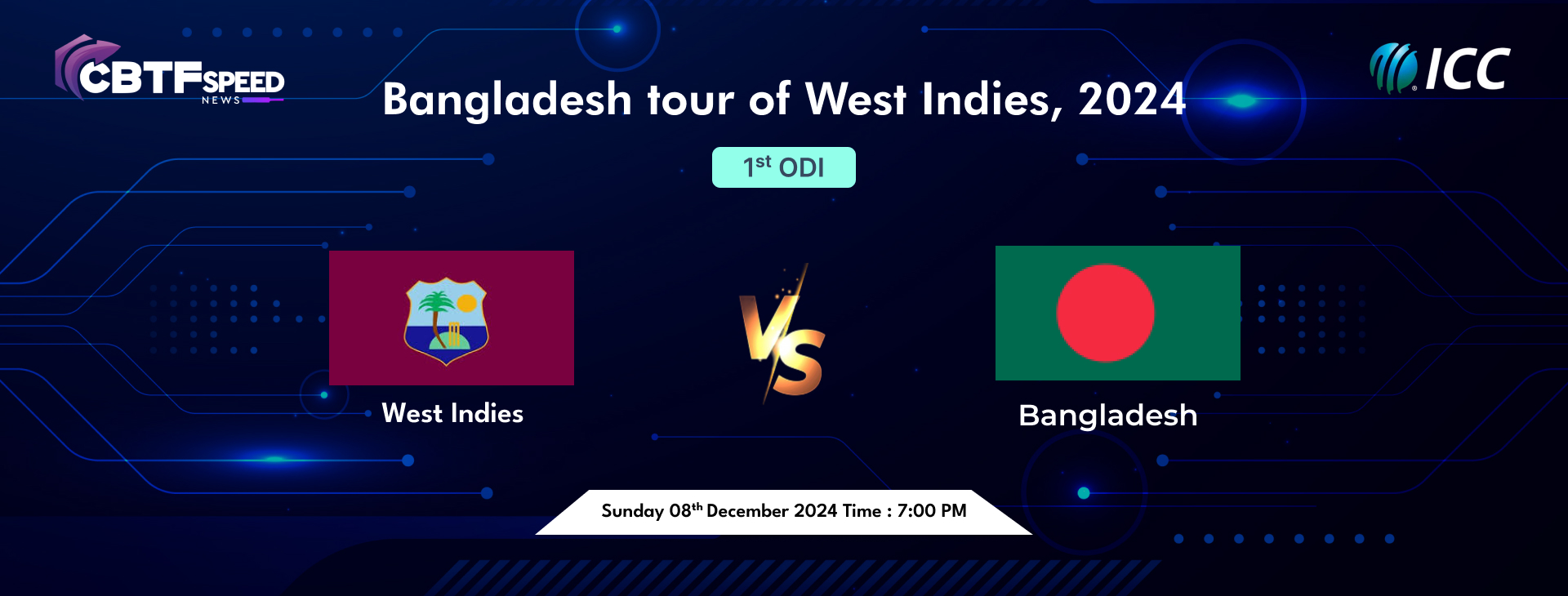 Bangladesh tour of West Indies, 2024, West Indies vs Bangladesh, 1st ODI, West Indies Won By 5 Wickets