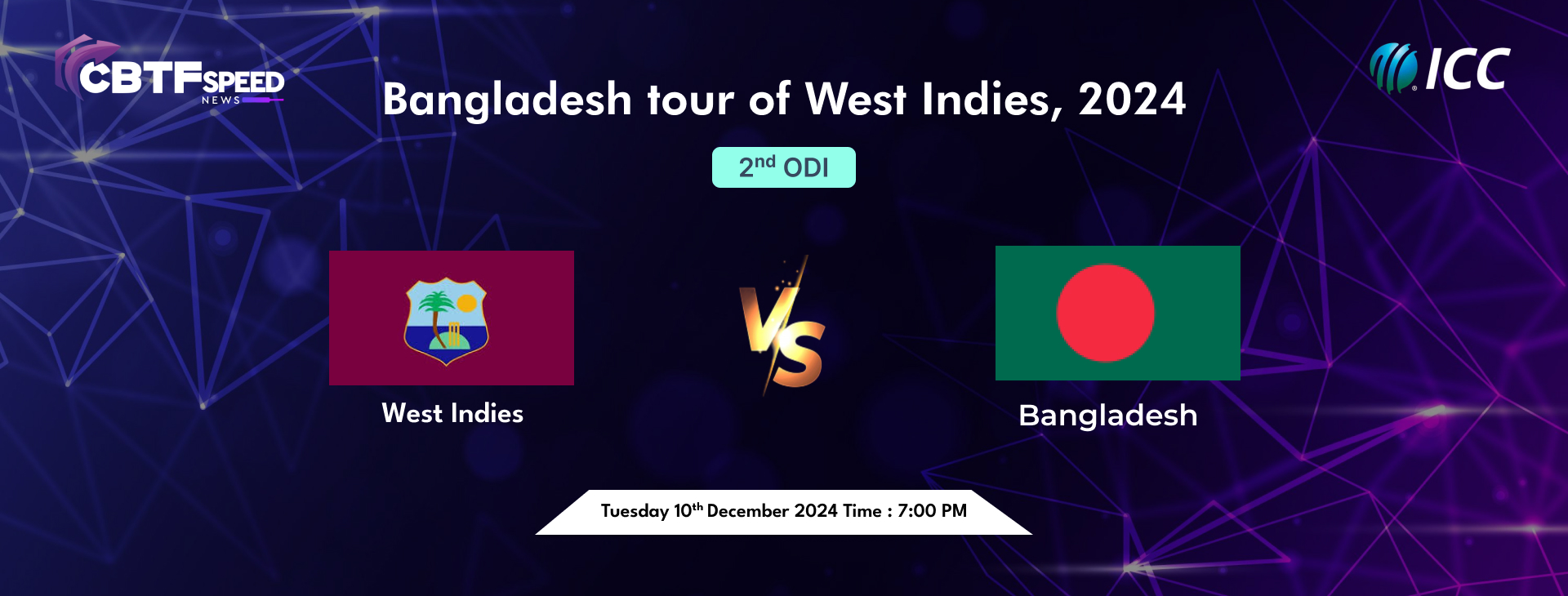 Bangladesh tour of West Indies, 2024, West Indies vs Bangladesh, 2nd ODI, West Indies Won By 7 Wickets