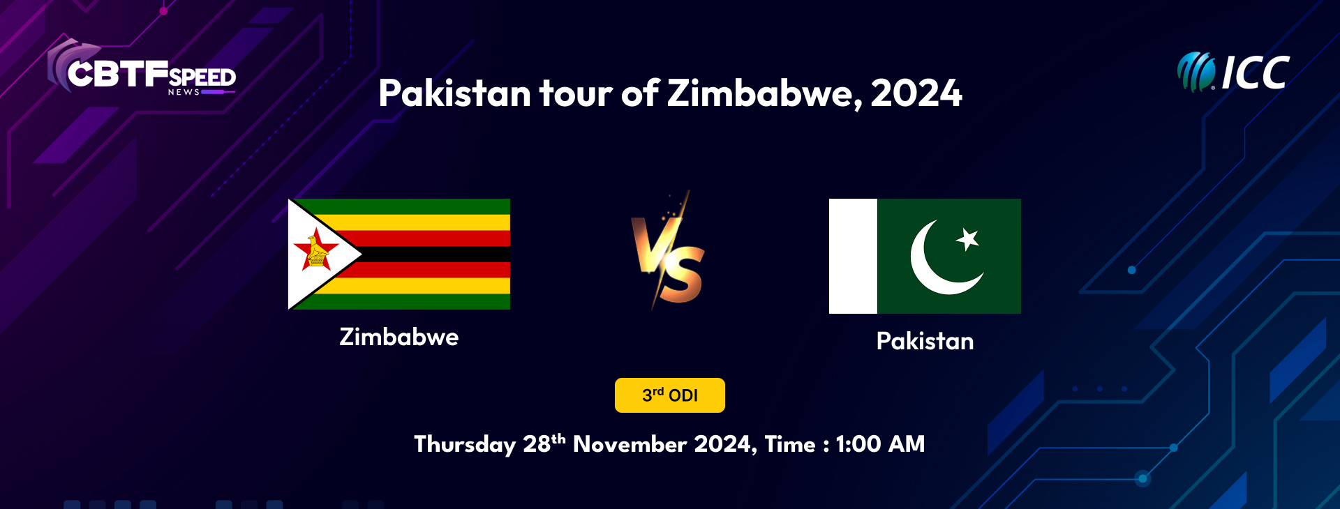 Pakistan tour of Zimbabwe, 2024, Zimbabwe vs Pakistan, 3rd ODI, Pakistan Won By 99 Runs