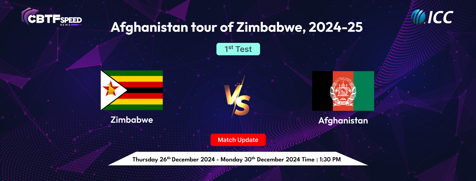 Afghanistan tour of Zimbabwe, 2024-25, Zimbabwe vs Afghanistan, 1st Test, Day 1, Match Update, Zimbabwe Chose to Bat