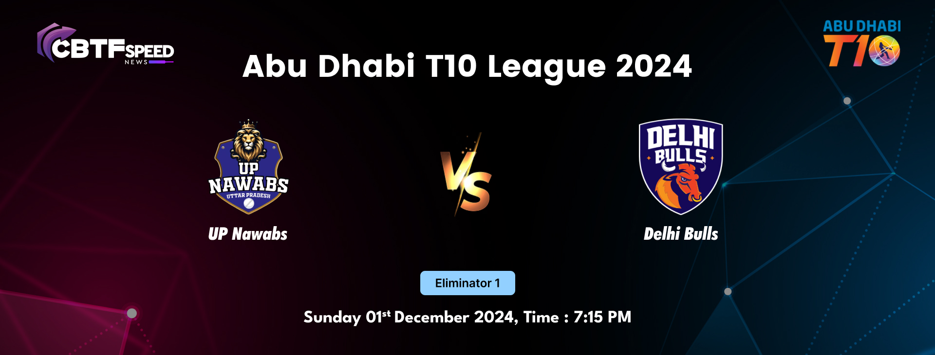 Abu Dhabi T10 League 2024, UP Nawabs vs Delhi Bulls, Eliminator 1, Delhi Bulls Won By 8 Wickets