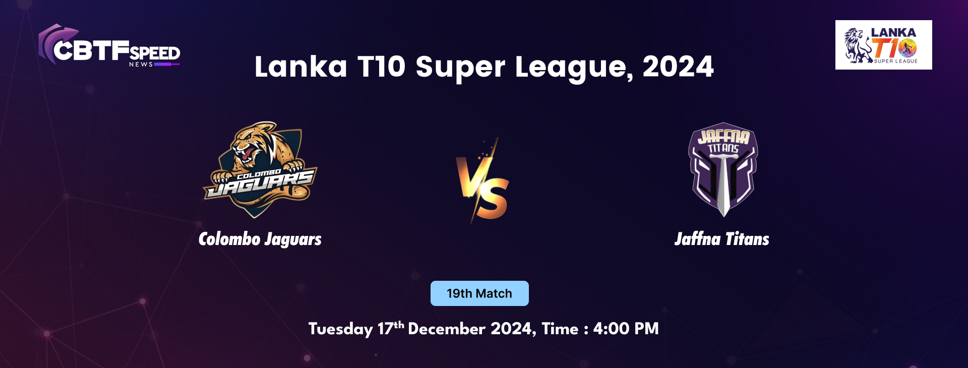 Lanka T10 Super League, 2024, Colombo Jaguars vs Jaffna Titans, 19th Match, Jaffna Titans Won By 9 Wickets
