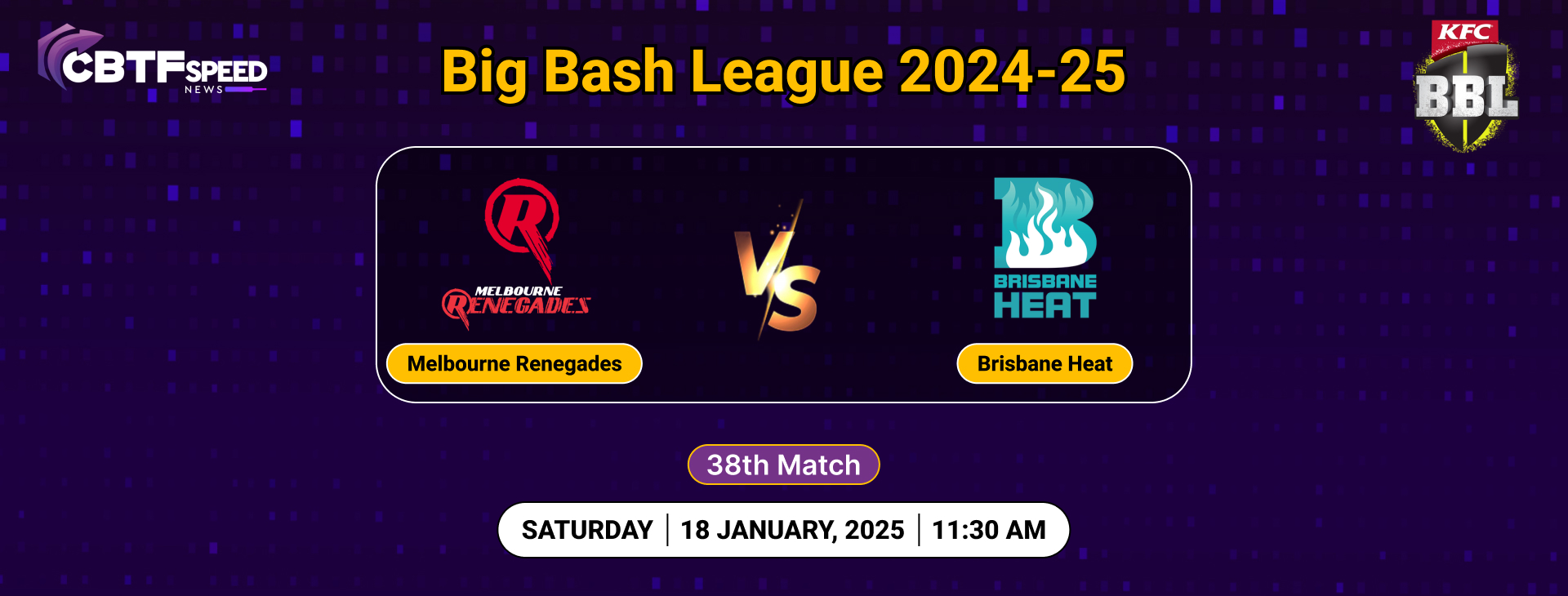 Big Bash League 2024-25, Melbourne Renegades vs Brisbane Heat, 38th Match, Melbourne Renegades Won By 3 Wickets