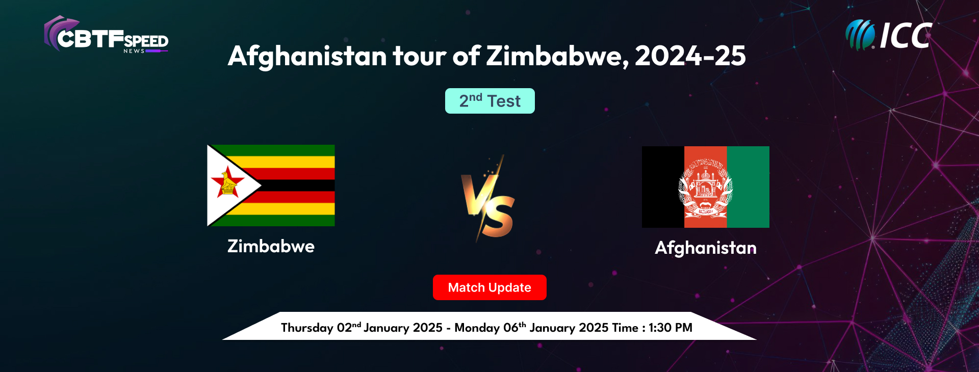 Afghanistan tour of Zimbabwe, 2024-25, Zimbabwe vs Afghanistan, 2nd Test, Day 2, Match Update, Afghanistan trail by 40 runs.