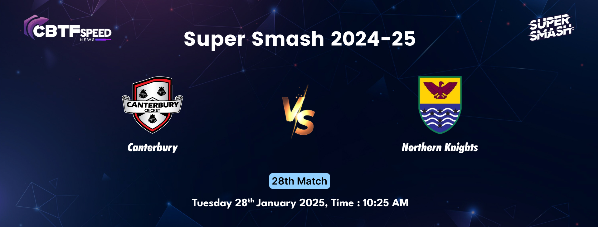 Super Smash 2024-25, Canterbury vs Northern Knights, 28th Match, Canterbury Won By 56 Runs