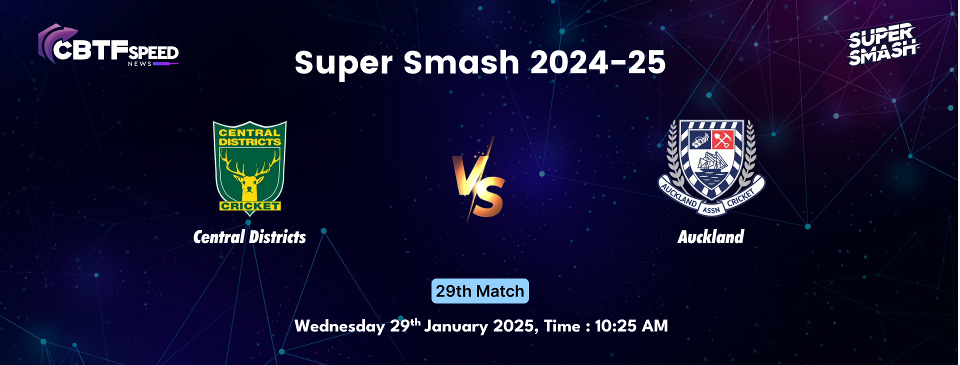 Super Smash 2024-25, Central Districts vs Auckland, 29th Match, Central Districts Won By 5 Wickets