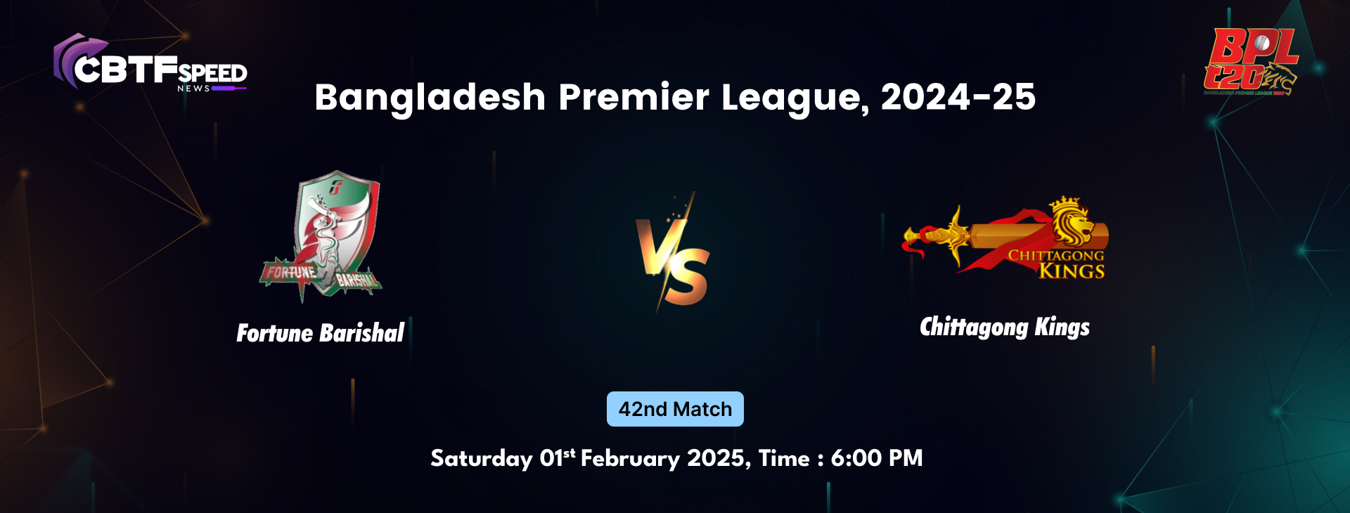 Bangladesh Premier League, 2024-25, Fortune Barishal vs Chittagong Kings, 42nd Match, Chittagong Kings  Won By 24 Runs