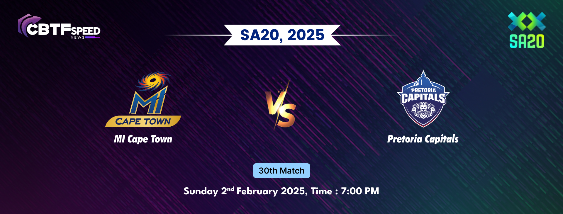 SA20, 2025, MI Cape Town vs Pretoria Capitals, 30th Match, MI Cape Town Won By 95 Runs