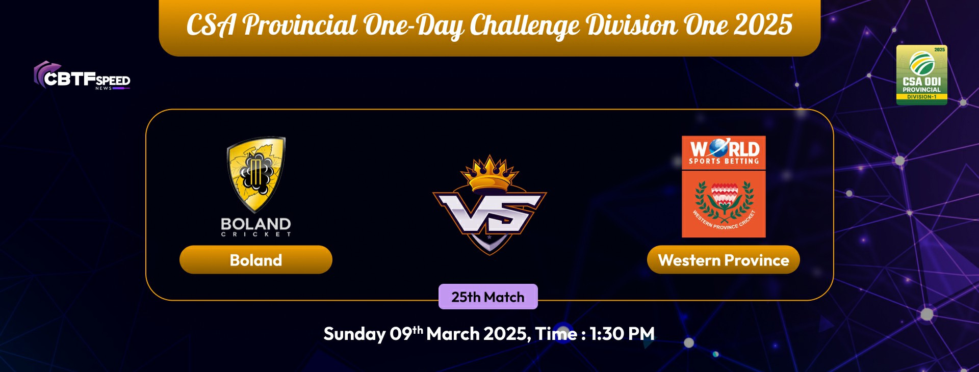 CSA Provincial One-Day Challenge Division One 2025, Boland vs Western Province, 25th Match, Boland Won By 5 Wickets