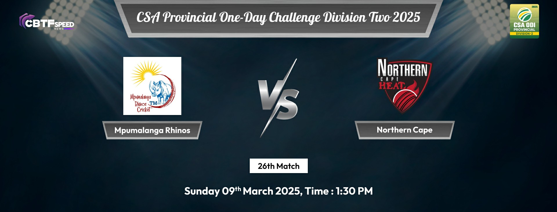 CSA Provincial One-Day Challenge Division Two 2025, Mpumalanga Rhinos vs Northern Cape, 26th Match, Mpumalanga Rhinos Won By 28 Runs