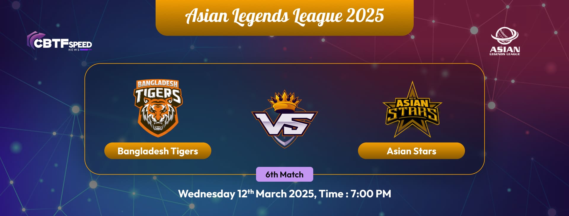 Asian Legends League 2025, Bangladesh Tigers vs Asian Stars, 6th Match, Match Abandoned Without Toss