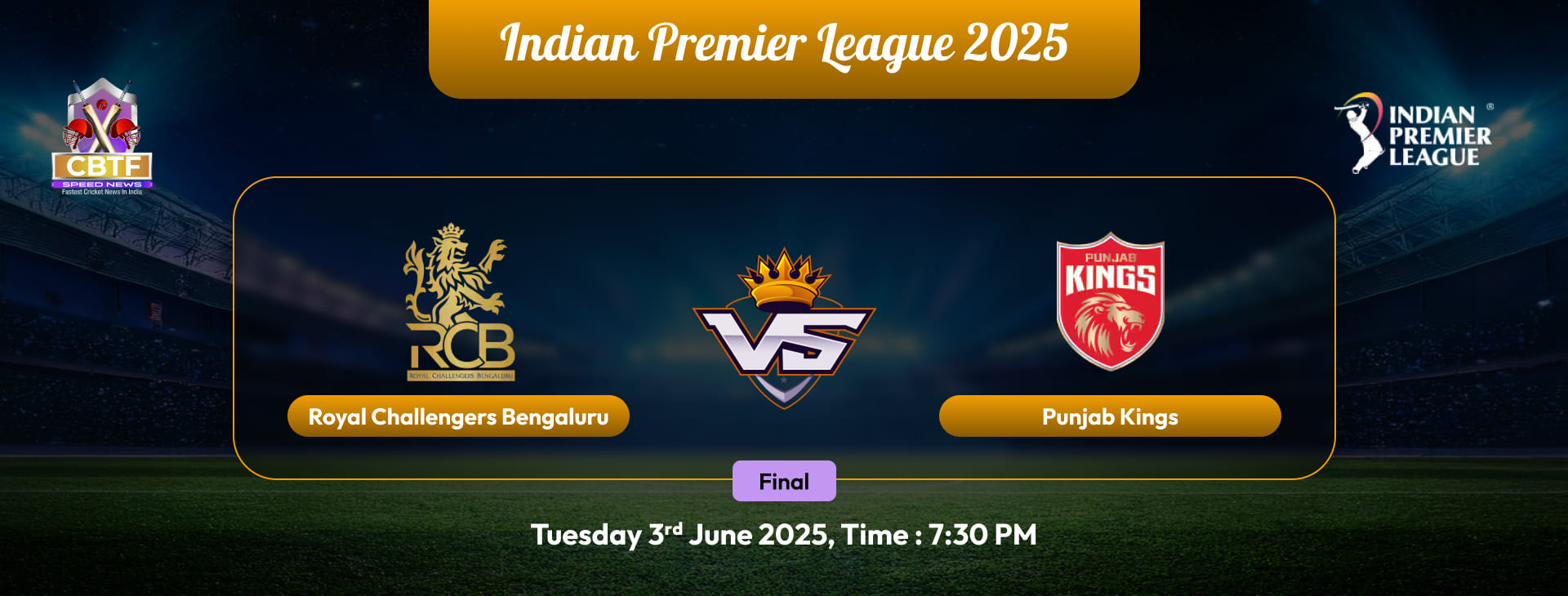 Indian Premier League 2025, Royal Challengers Bengaluru vs Punjab Kings, Final, RCB Won By 6 Runs