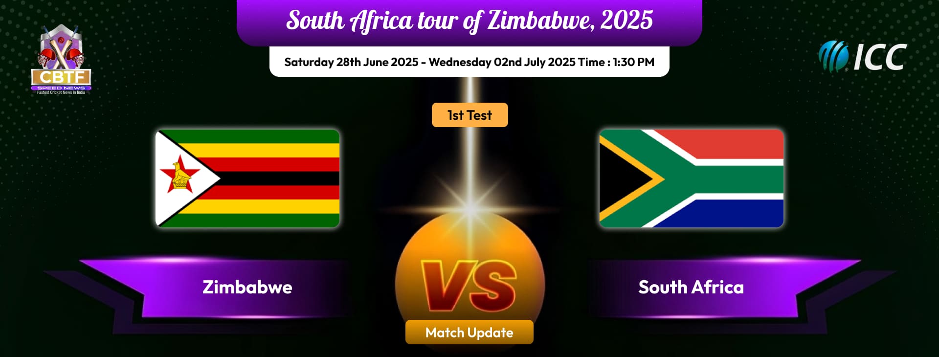South Africa tour of Zimbabwe, 2025, Zimbabwe vs South Africa, 1st Test, Day 2, Match Update, South Africa Lead By 216 Runs