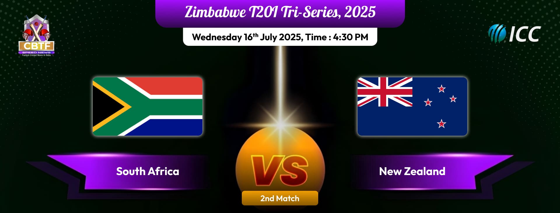 Zimbabwe T20I Tri-Series, 2025, South Africa vs New Zealand, 2nd Match, New Zealand Won By 21 Runs