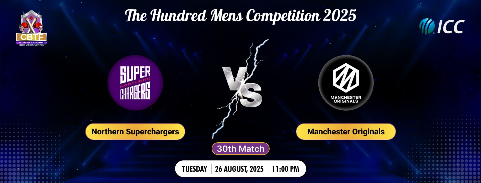 The Hundred Mens Competition 2025, Northern Superchargers vs Manchester Originals, 30th Match, Manchester Originals Men Won By 7 Wickets