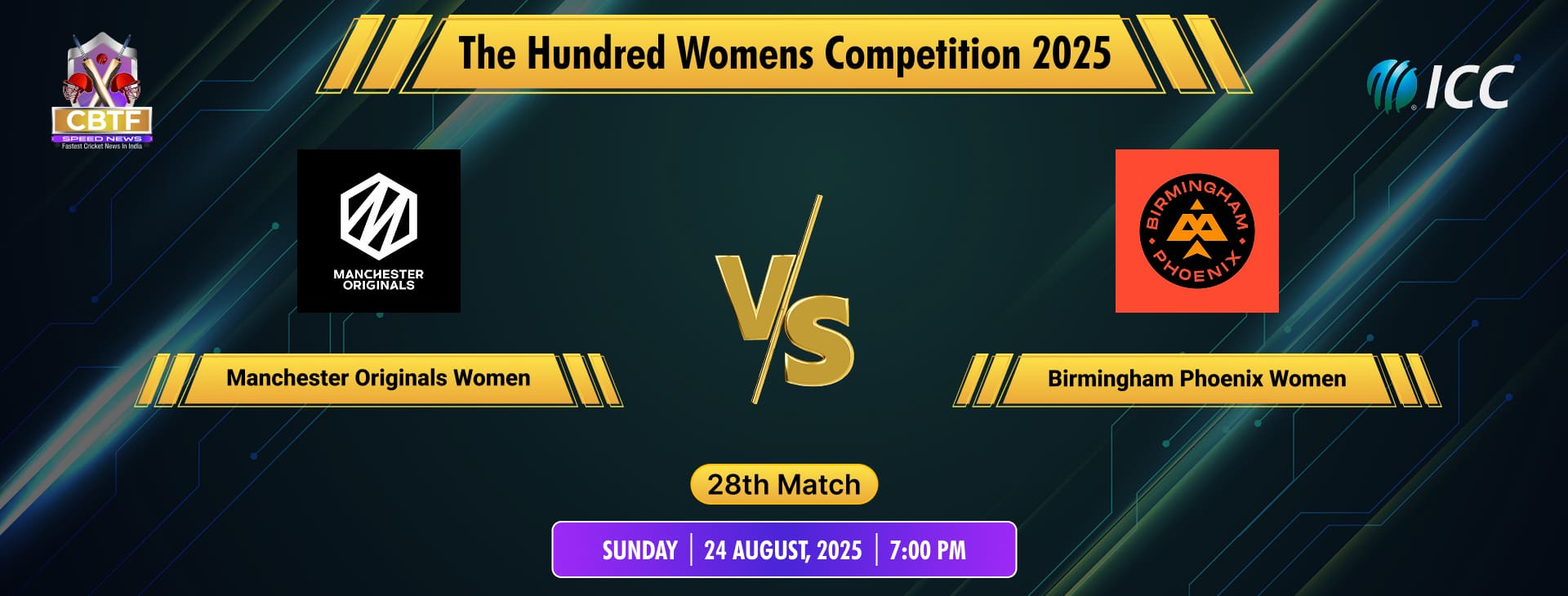 The Hundred Womens Competition 2025, Manchester Originals Women vs Birmingham Phoenix Women, 28th Match, Birmingham Phoenix Women Won By 16 Runs