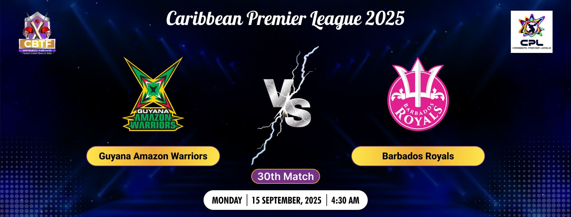 Caribbean Premier League 2025, Guyana Amazon Warriors vs Barbados Royals, 30th Match, Guyana Amazon Warriors Won By 64 Runs