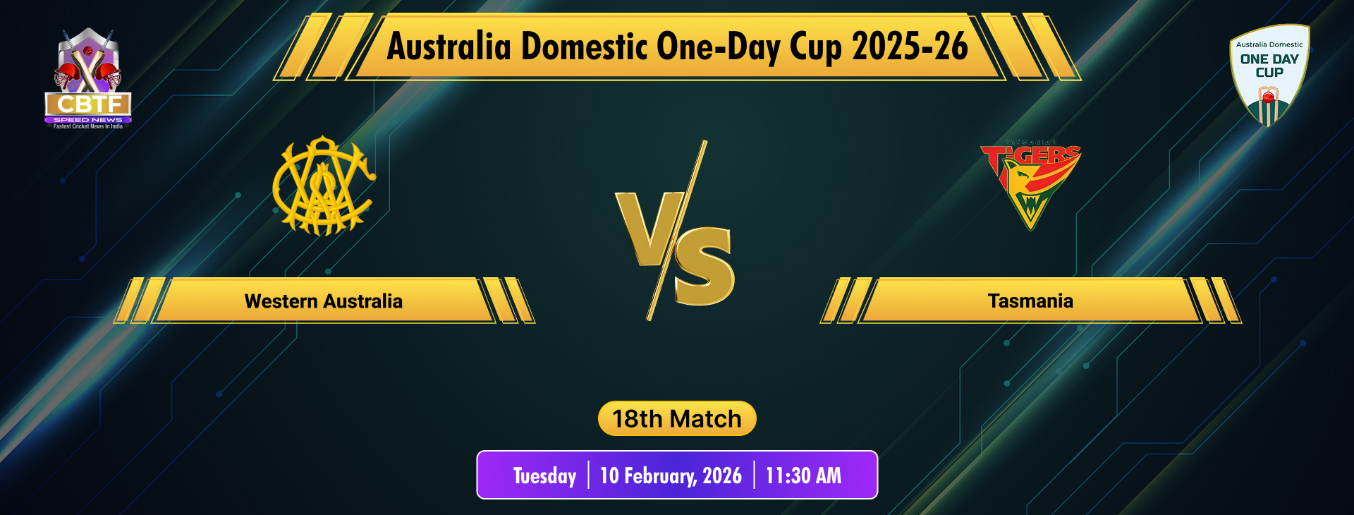 Australia Domestic One-Day Cup 2025-26, Western Australia vs Tasmania, 18th Match, Western Australia Won By 1 Wicket