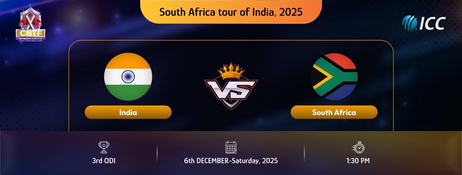 South Africa tour of India, 2025, India vs South Africa, 3rd ODI, 06-12-2025