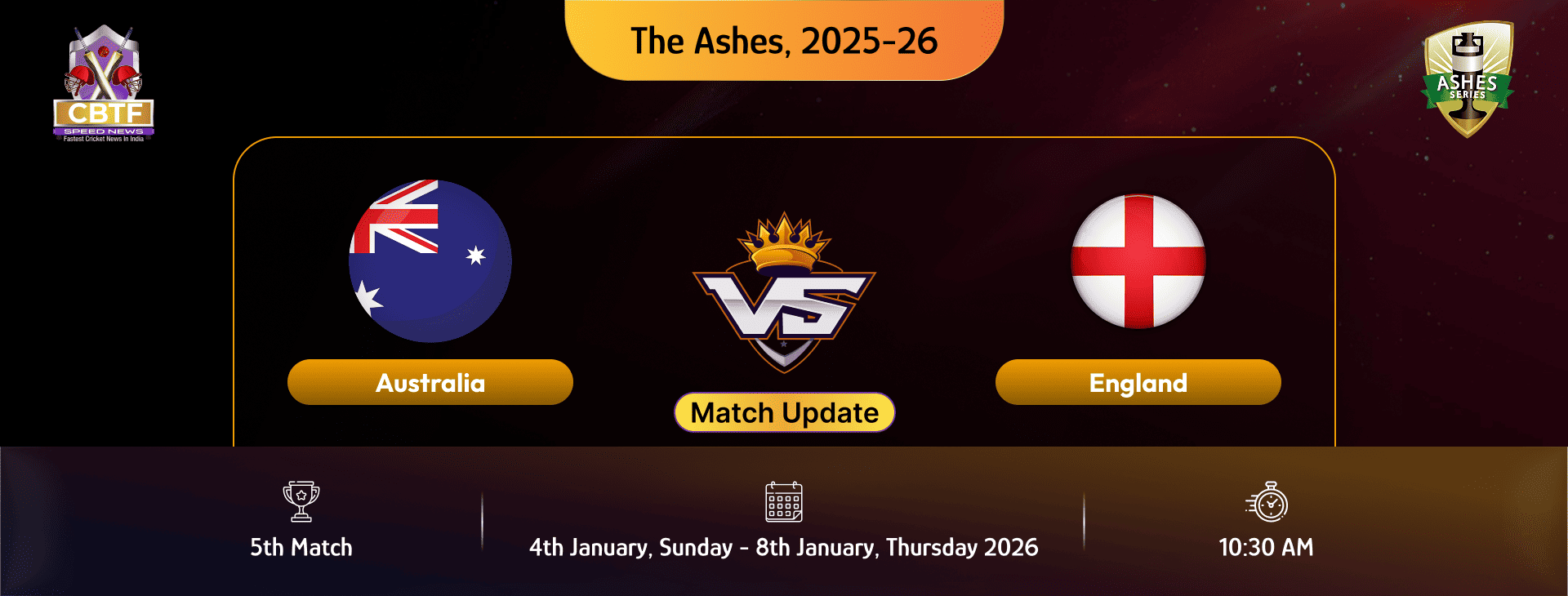The Ashes, 2025-26, Australia vs England, 5th Test, Day 1, Match Update, Australia Trail By 332 Runs