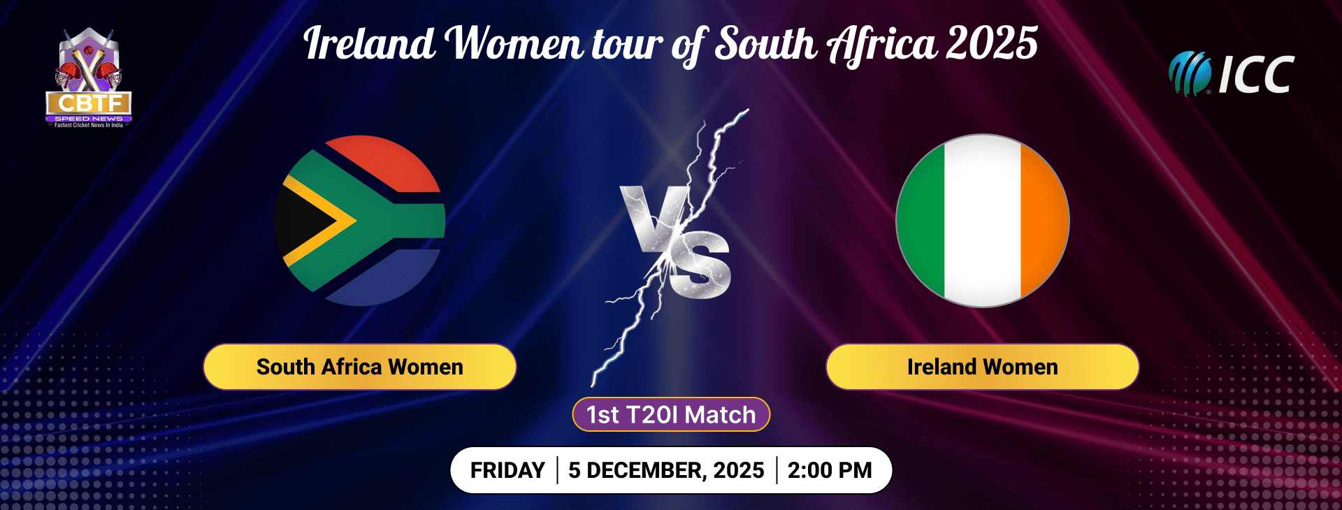 Ireland Women tour of South Africa 2025, South Africa Women vs Ireland Women, 1st T20I, South Africa Women Won By 105 Runs