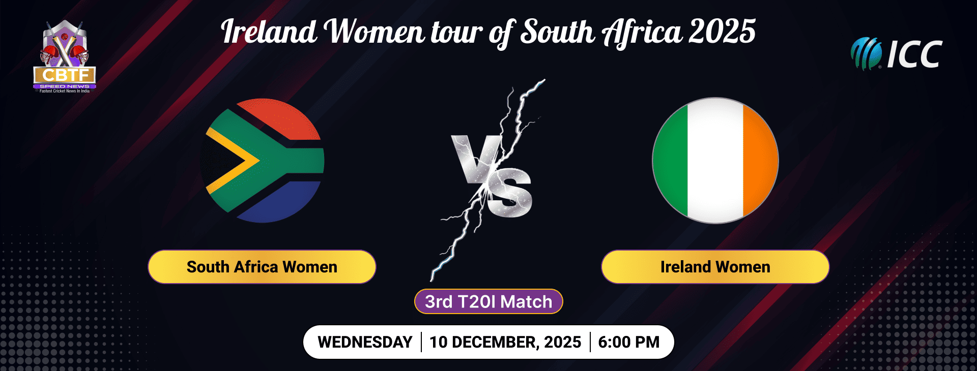Ireland Women tour of South Africa 2025, South Africa Women vs Ireland Women, 3rd T20I, Match Abandoned Without a Ball Bowled
