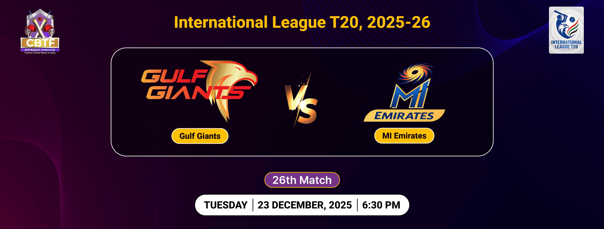 International League T20, 2025-26, Mi Emirates vs Gulf Giants, 26th Match, MI Emirates Won By 8 Wickets
