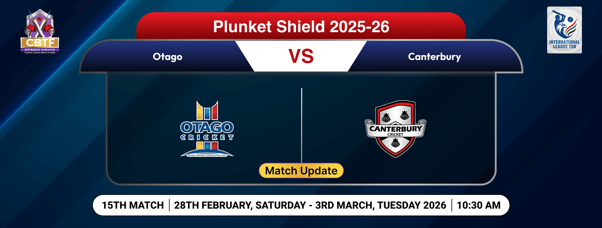 Plunket Shield 2025-26, Canterbury vs Otago, 15th Match, Day 1, Match Update, Canterbury Chose to Field