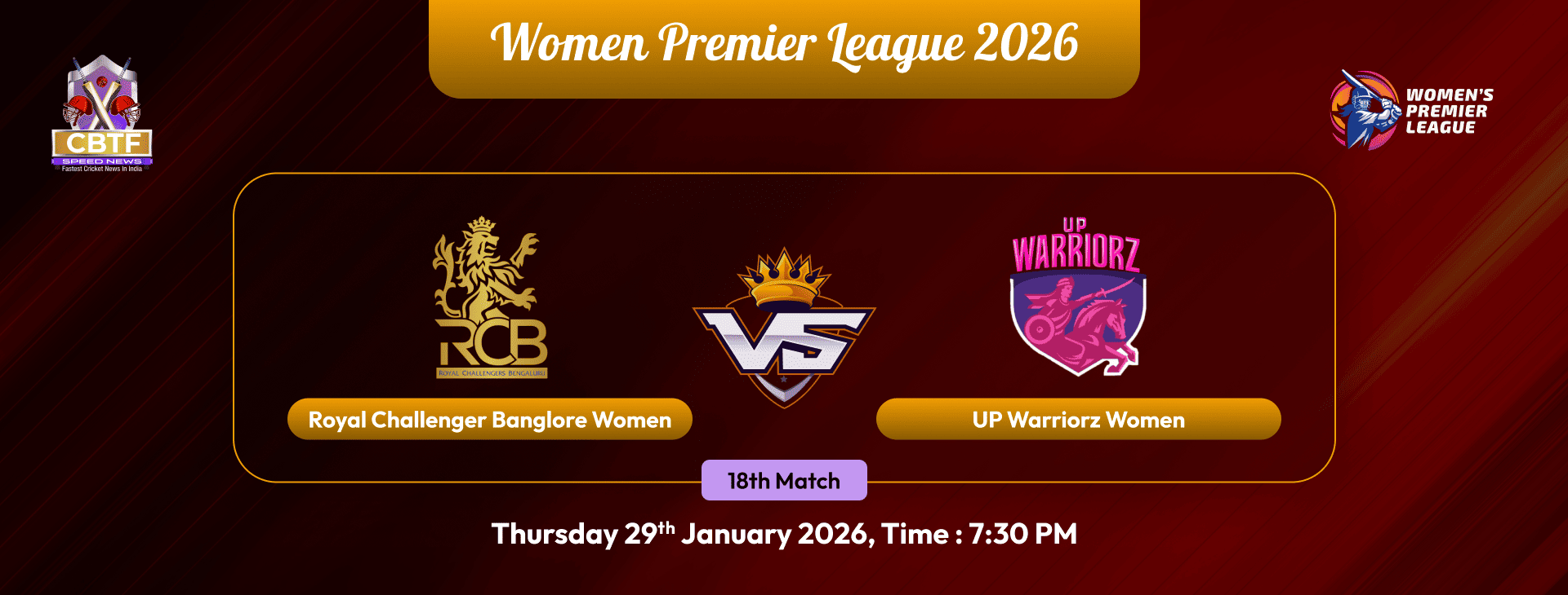 Womens Premier League 2026, Royal Challengers Bengaluru Women vs Up Warriorz Women, 18th Match, Royal Challengers Bengaluru Women Won By 8 Wickets